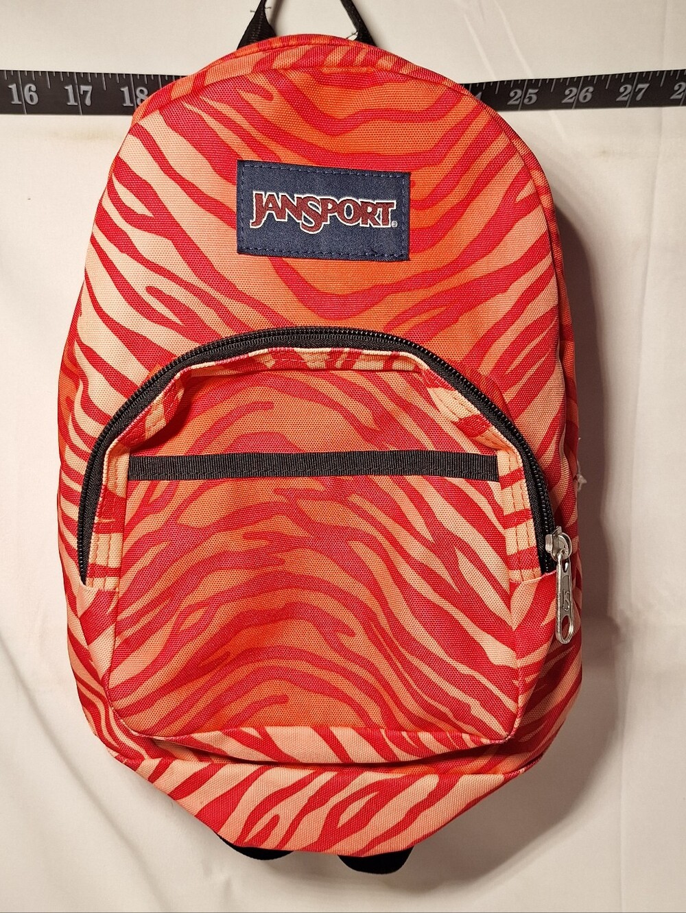Jansport Backpack, Mini/half-pint?, Zebra Stripes, Red & White w/ Black Accents